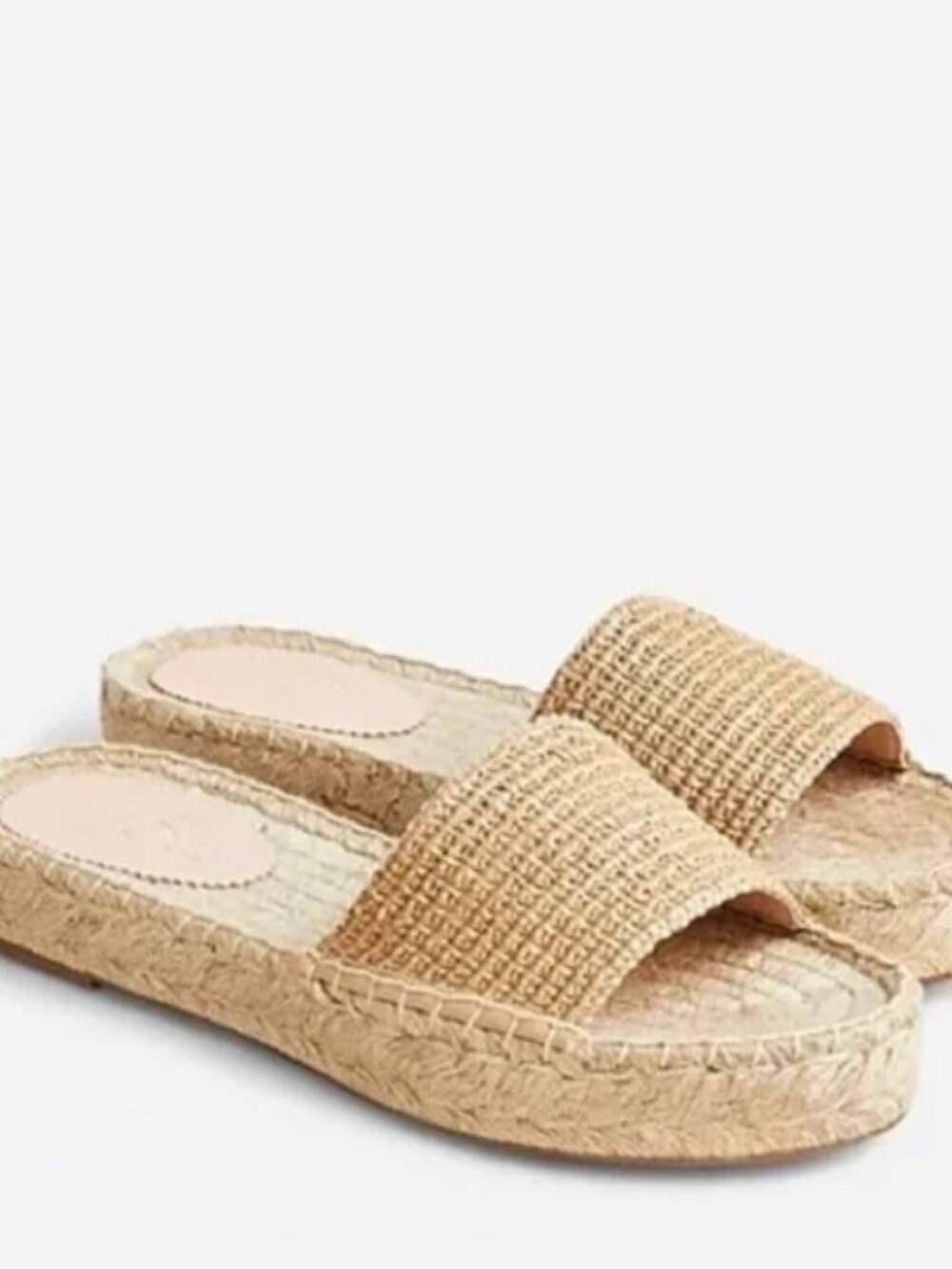 J.Crew Raffia Slip-On Espadrille Sandals